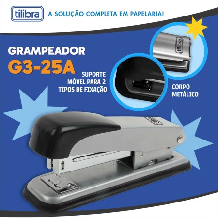 Foto ilustrativa GRAMPEADOR 25 FOLHAS DE MESA G3-25A PRATA