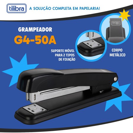 Foto ilustrativa GRAMPEADOR 50 FOLHAS DE MESA G4-50A PRETO