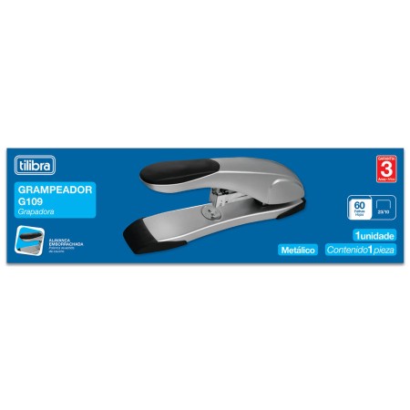 Foto ilustrativa Grampeador 60 Folhas Metálico de Mesa G109 Cinza