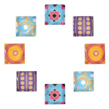 Foto ilustrativa Ímã Quadrado Decorado - Blister com 8 Unidades