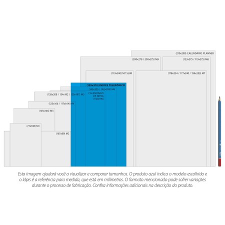 Foto ilustrativa Índice Telefônico 13,9 x 21,0 de Mesa 39 Folhas Phone Colors
