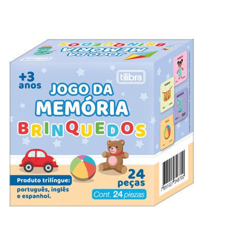 Foto ilustrativa Jogo da memória 24 peças pedagógico - Comidinhas e Brinquedos - Sortido