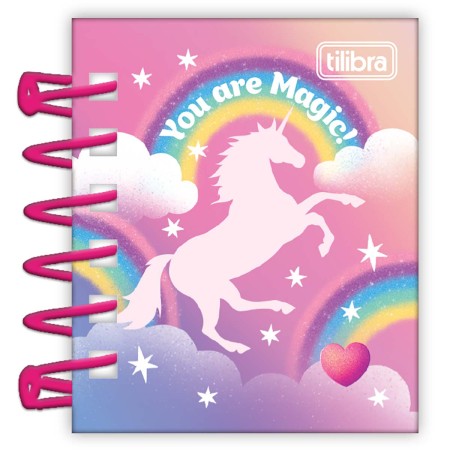 Foto ilustrativa Kit Mini Itens de Papelaria Unicórnio - Blister com 5 Unidades