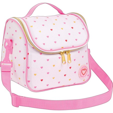 Foto ilustrativa Lancheira Tiracolo Académie Coração Metalizado