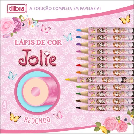 Foto ilustrativa Lápis de Cor 12 Cores Redondo Madeira Jolie