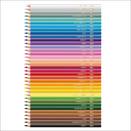 Foto ilustrativa Lápis de Cor 36 Cores Sextavado Madeira