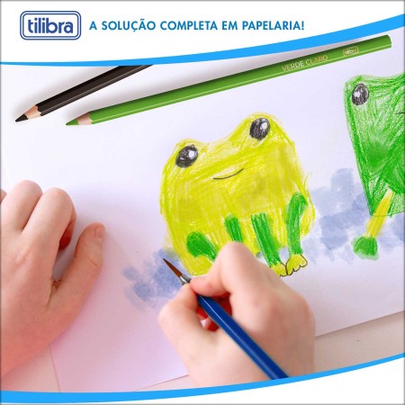 Foto ilustrativa Lápis de Cor Aquarelável 12 Cores Sextavado