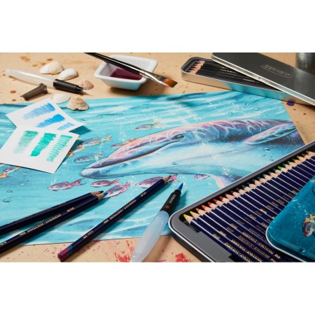 Foto ilustrativa Lápis de Cor Aquarelável Inktense Unitário Charcoal Grey