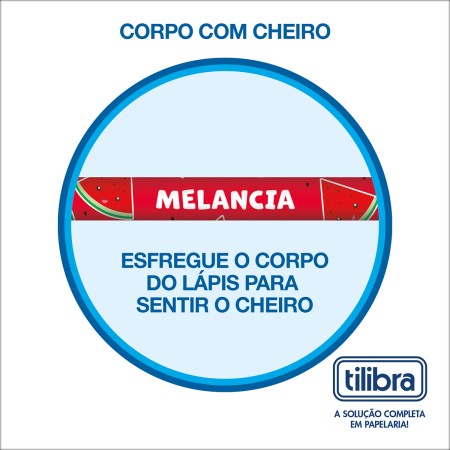 Foto ilustrativa Lápis de Cor Corpo com Cheirinho 8 Cores Redondo