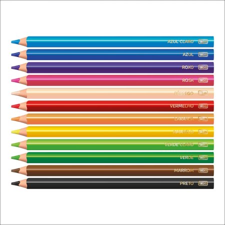 Foto ilustrativa Lápis de Cor Jumbo 12 Cores Triangular