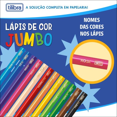 Foto ilustrativa Lápis de Cor Jumbo 12 Cores Triangular