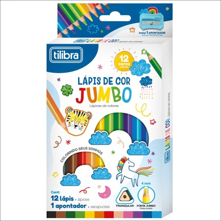 Foto ilustrativa Lápis de Cor Jumbo 12 Cores Triangular