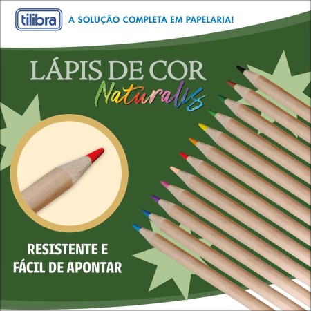 Foto ilustrativa Lápis de Cor Naturalis 12 Cores Redondo