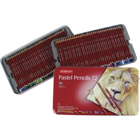 Foto ilustrativa Lápis de Cor Pastel 72 Cores Estojo Lata