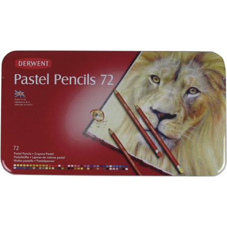 Foto ilustrativa Lápis de Cor Pastel 72 Cores Estojo Lata