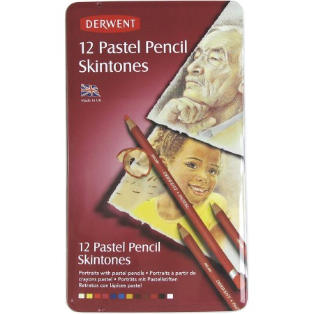 Foto ilustrativa Lápis de Cor Pastel Tons de Pele 12 Cores Estojo Lata