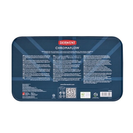 Foto ilustrativa Lápis de Cor Permanente Chromaflow 100 Cores Estojo Lata