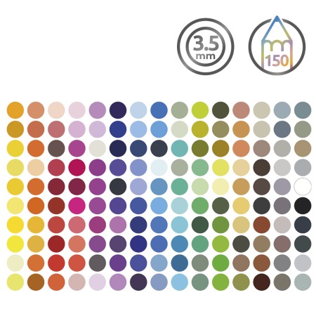 Foto ilustrativa Lápis de Cor Permanente Chromaflow 150 Cores Estojo Lata