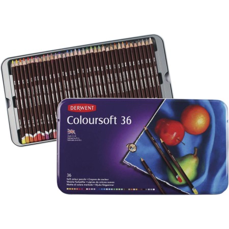 Foto ilustrativa Lápis de Cor Permanente Coloursoft 36 Cores Estojo Lata