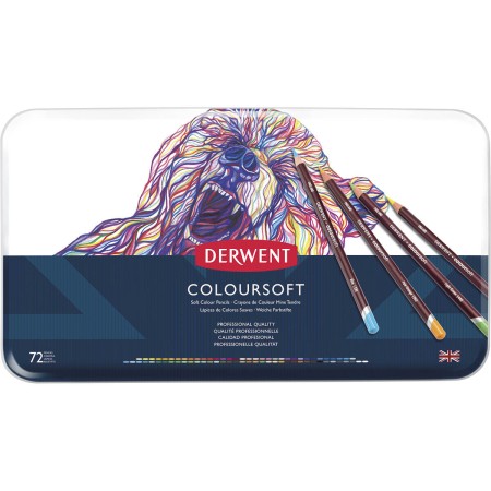 Foto ilustrativa Lápis de Cor Permanente Coloursoft 72 Cores Estojo Lata