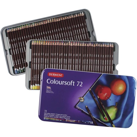 Foto ilustrativa Lápis de Cor Permanente Coloursoft 72 Cores Estojo Lata