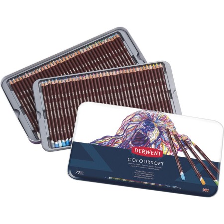 Foto ilustrativa Lápis de Cor Permanente Coloursoft 72 Cores Estojo Lata