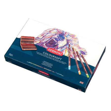 Foto ilustrativa Lápis de Cor Permanente Coloursoft 72 Cores Estojo Madeira Derwent