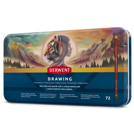 Foto ilustrativa Lápis de Cor Permanente Drawing 72 Cores Estojo Lata
