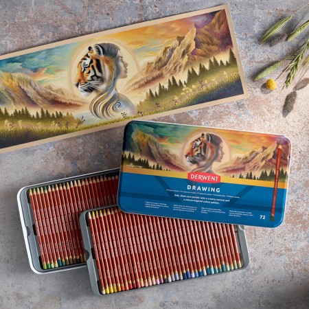 Foto ilustrativa Lápis de Cor Permanente Drawing 72 Cores Estojo Lata