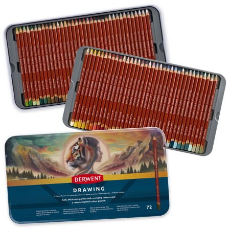 Foto ilustrativa Lápis de Cor Permanente Drawing 72 Cores Estojo Lata
