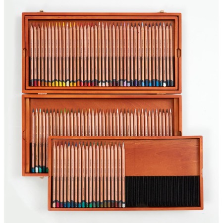 Foto ilustrativa Lápis de Cor Permanente Lightfast 100 Cores Estojo Madeira