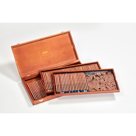 Foto ilustrativa Lápis de Cor Permanente Lightfast 100 Cores Estojo Madeira