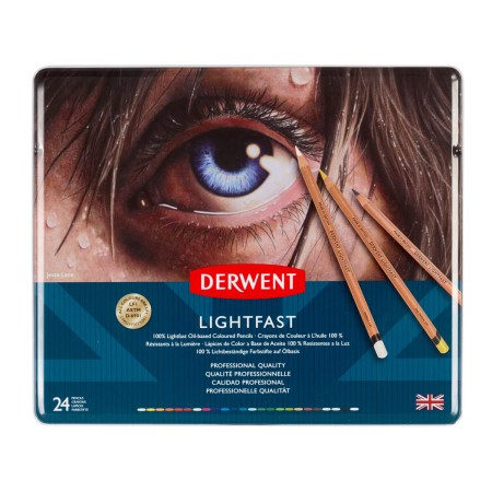 Foto ilustrativa Lápis de Cor Permanente Lightfast 24 Cores Estojo Lata
