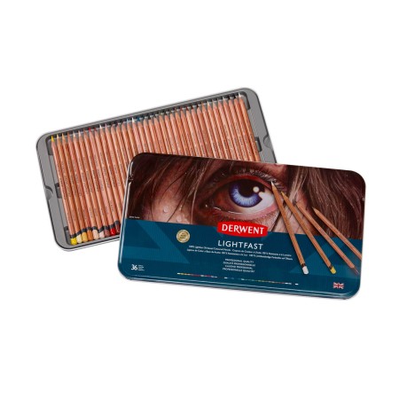 Foto ilustrativa Lápis de Cor Permanente Lightfast 36 Cores Estojo Lata