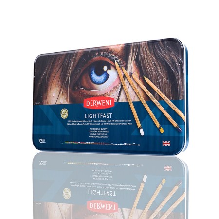 Foto ilustrativa Lápis de Cor Permanente Lightfast 72 Cores Estojo Lata
