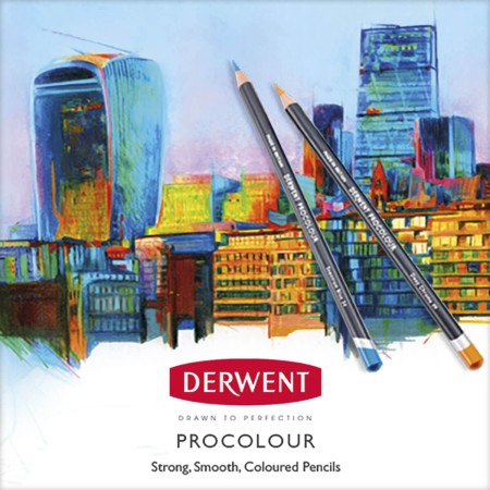 Foto ilustrativa Lápis de Cor Permanente Procolour 12 Cores Estojo Lata