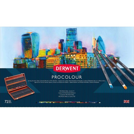 Foto ilustrativa Lápis de Cor Permanente Procolour 72 Cores Estojo Madeira