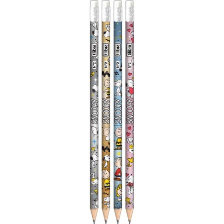 その他 Snoopy (Charcoal) Lápis Preto Redondo com Borracha N.2 Snoopy - Sortidos - Snoopy