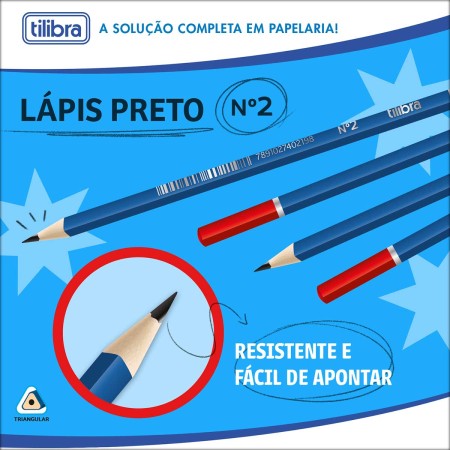Foto ilustrativa Lápis Preto Triangular N.2