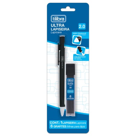 Foto ilustrativa Lapiseira 2.0mm Ultra + Grafite 2.0mm - Blister com 2 Unidades - Sortido