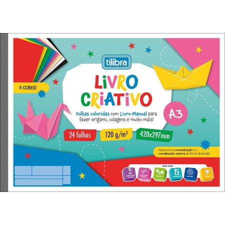 Foto ilustrativa Livro Criativo Tilibra A3 120g/m² 24 Folhas
