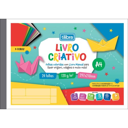 Foto ilustrativa Livro Criativo Tilibra A4 120g/m² 24 Folhas