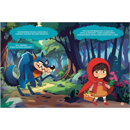 Foto ilustrativa Livro de História 1/4 Chapeuzinho Vermelho 8 Folhas