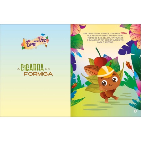 Foto ilustrativa Livro de História Era Uma Vez A Cigarra e a Formiga 8 Folhas