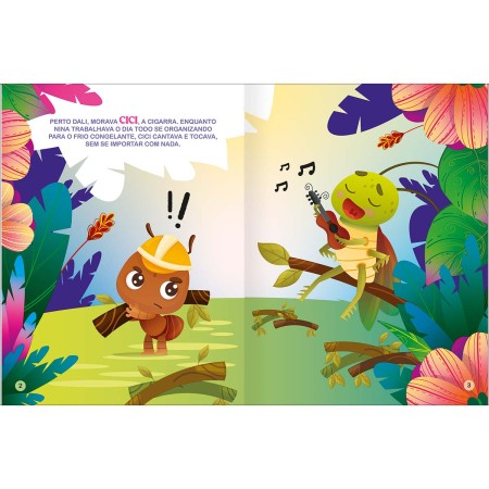 Foto ilustrativa Livro de História Era Uma Vez A Cigarra e a Formiga 8 Folhas