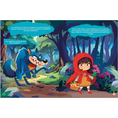 Foto ilustrativa Livro de História Era Uma Vez Chapeuzinho Vermelho 8 Folhas