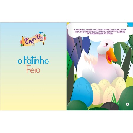 Foto ilustrativa Livro de História Era Uma Vez O Patinho Feio 8 Folhas