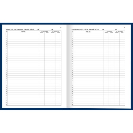 Foto ilustrativa Livro de Ponto Capa Dura Grande 1 Assinatura 100 Folhas