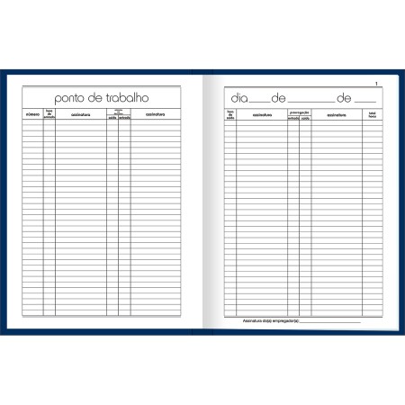 Foto ilustrativa Livro de Ponto Capa Dura Grande - 4 Assinaturas 100fls