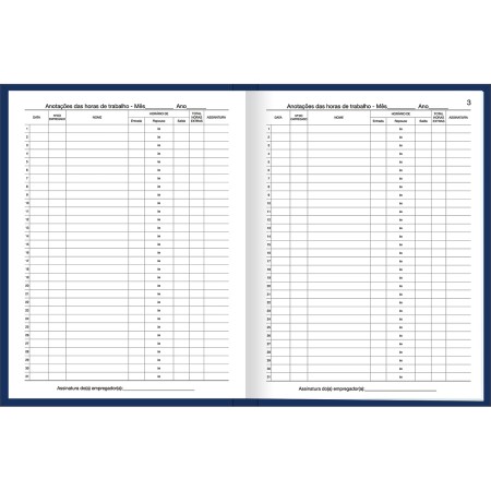 Foto ilustrativa Livro de Ponto Capa Dura Pequeno - 2 Assinaturas  160fls